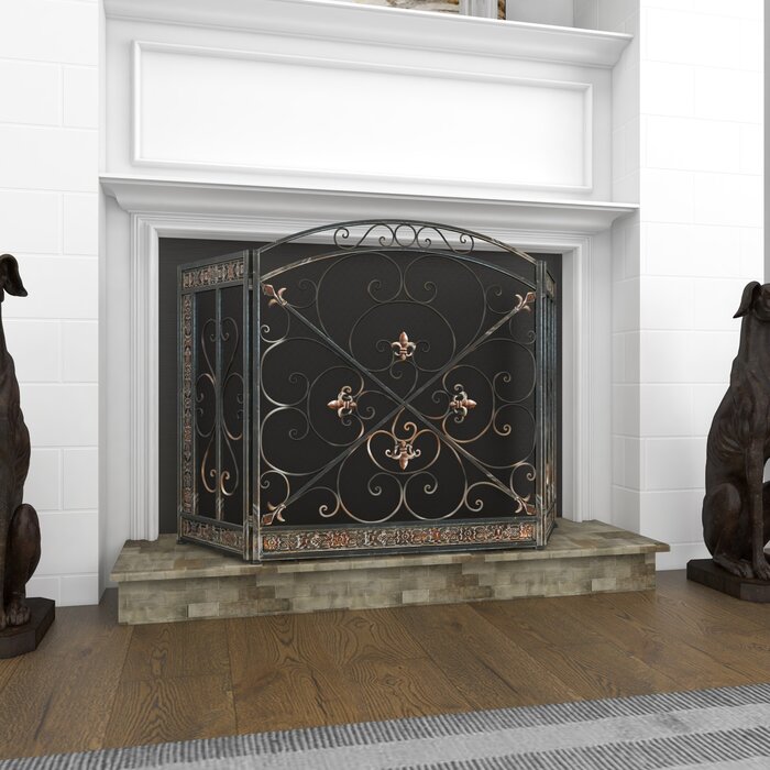 Fleur De Lis Living Iron Fireplace Screen Reviews Wayfair